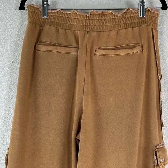 Daily Practice Anthropologie Women's Wide Leg Tan Utility Cargo Pants - Picture 13 of 16